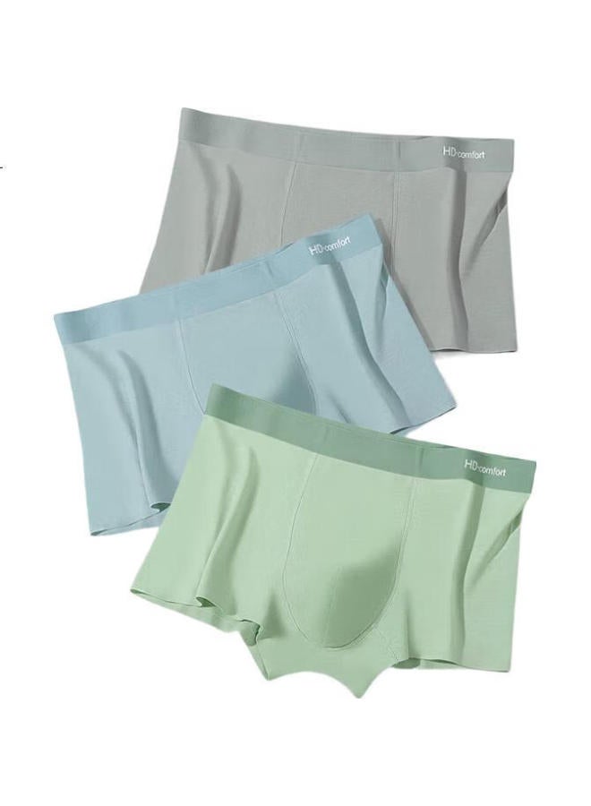 Hongdou Men'S 40S Smooth Modal 7A Antibacterial Pure Cotton Crotch 3-Pack Boxer Briefs【New In Spring/Summer 25】 - Image 1
