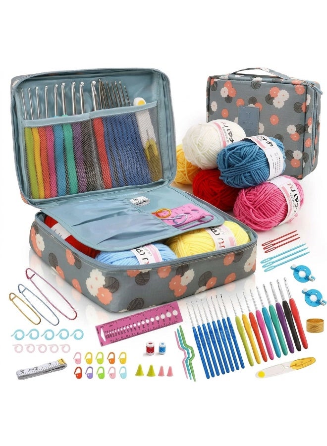 67-Piece Crochet Kit for Beginners,Complete DIY Starter Crochet Supplies Pack,Portable Yarn Weaving Tools - Image 1