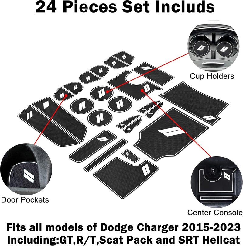 SENSHINE Non-Slip Cup Holder Insert Set for Dodge Charger - Image 3