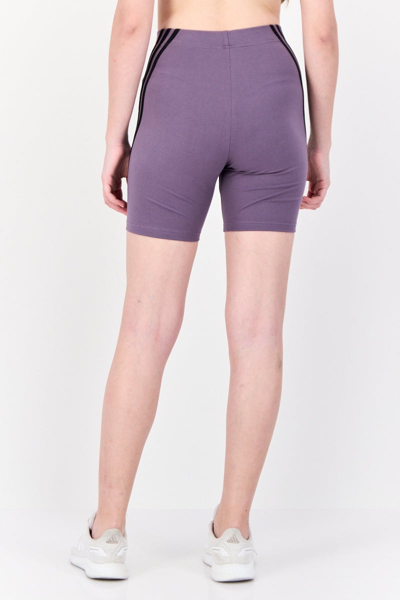 Adidas Women Tight Fit High Rise Training Bike Shorts, Dark Purple - Image 2
