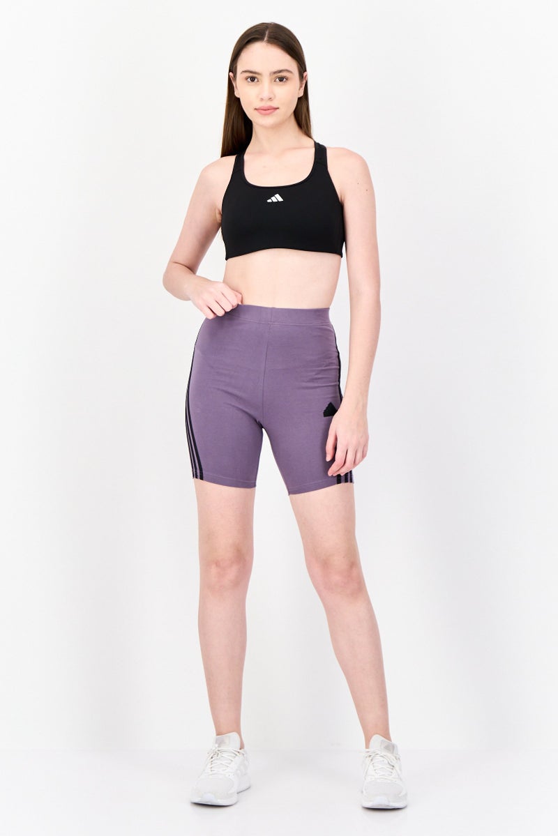 Adidas Women Tight Fit High Rise Training Bike Shorts, Dark Purple - Image 3