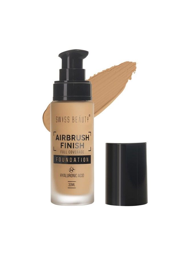 SWISS BEAUTY Airbrush Finish Lightweight Foundation ; Full Coverage Blendable Foundation For Face Makeup ;With Benefits Of Hyaluronic Acid Aloevera And Vitamin E ; 30Ml ; Shade Caramel Beige - Image 2