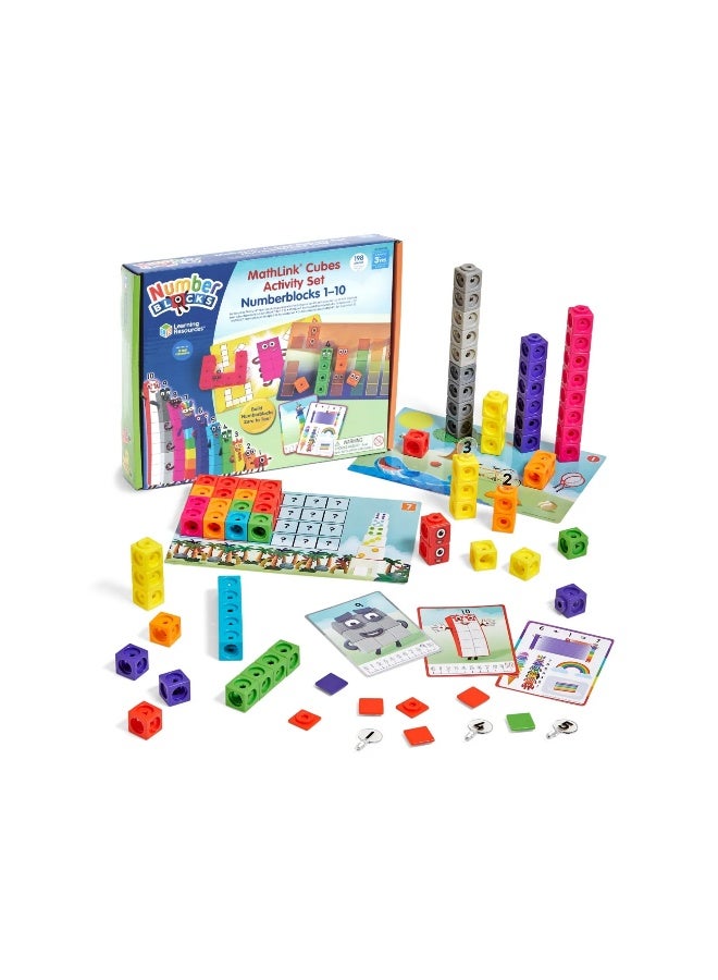Learning Resources Mathlink Cubes Numberblocks 1-10 Activity Set, Build Numberblocks Characters, Learn Early Maths Skills, Includes Zero, Activity Cards, And More - Image 1