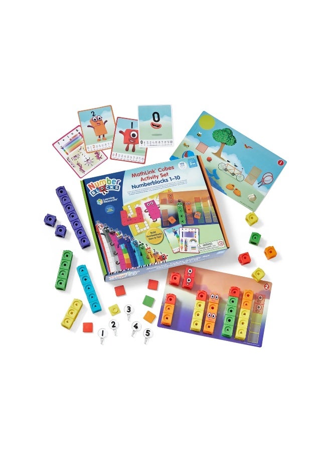 Learning Resources Mathlink Cubes Numberblocks 1-10 Activity Set, Build Numberblocks Characters, Learn Early Maths Skills, Includes Zero, Activity Cards, And More - Image 2