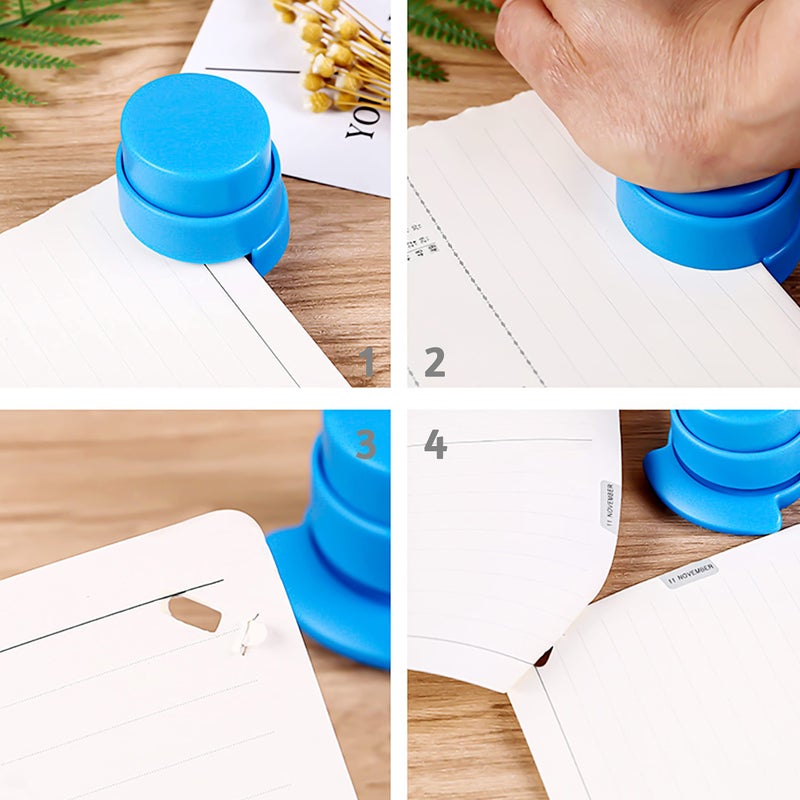 BLLREMIPSUR 4 Pack Paper Stapler No Staples, 2-5 Sheet Staple-Free Stapler, Mini Portable Stapleless Stapler for Home School Office, Desktop Needleless Staplers for Bills, Papers and Documents Binding - Image 5