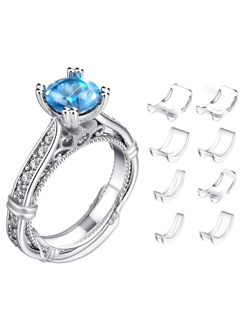 Ring Size Adjuster, 8Pcs Invisible Ring Size Adjuster for Loose Rings with 8 Sizes, Ring Adjuster Fit Any Rings Guard Spacer, Ring Size Reducer Spacer Ring Guard - Image 1