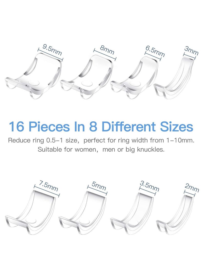 Ring Size Adjuster, 8Pcs Invisible Ring Size Adjuster for Loose Rings with 8 Sizes, Ring Adjuster Fit Any Rings Guard Spacer, Ring Size Reducer Spacer Ring Guard - Image 2