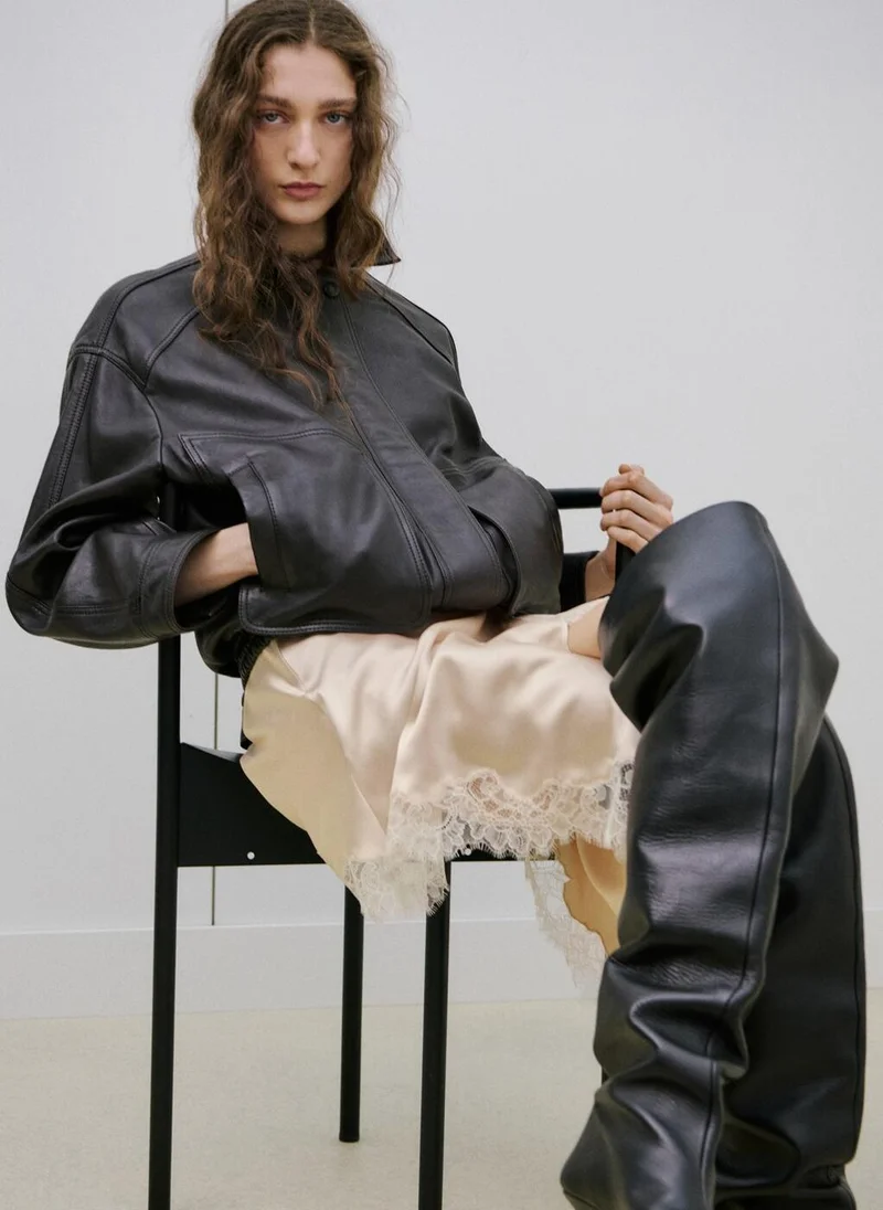 MANGO  Cross-over lingerie skirt with slit for Women | Best Price UAE