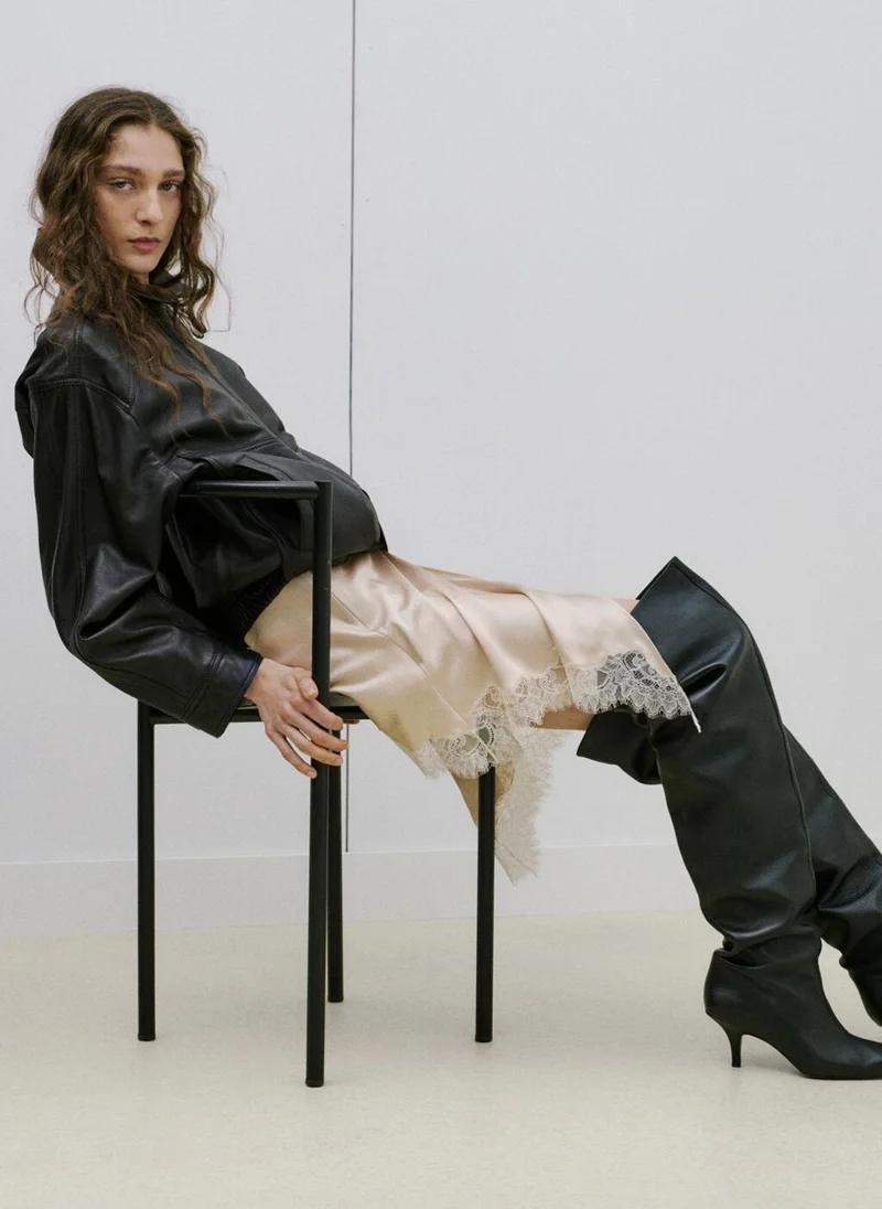 MANGO  Cross-over lingerie skirt with slit for Women | Best Price UAE