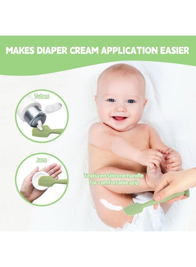 Meetion Butt Spatula Baby Diaper Cream spatula 3 Pcs with 3 Storage case,Soft Silicone Diaper Cream Applicator Bum Butt Paste spatulas Brush with Suction Base,Large diaper Rash cream Applicator - Image 5