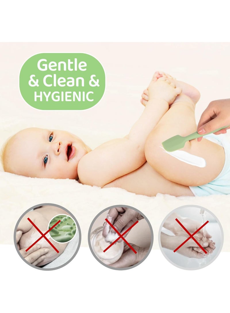 Meetion Butt Spatula Baby Diaper Cream spatula 3 Pcs with 3 Storage case,Soft Silicone Diaper Cream Applicator Bum Butt Paste spatulas Brush with Suction Base,Large diaper Rash cream Applicator - Image 3