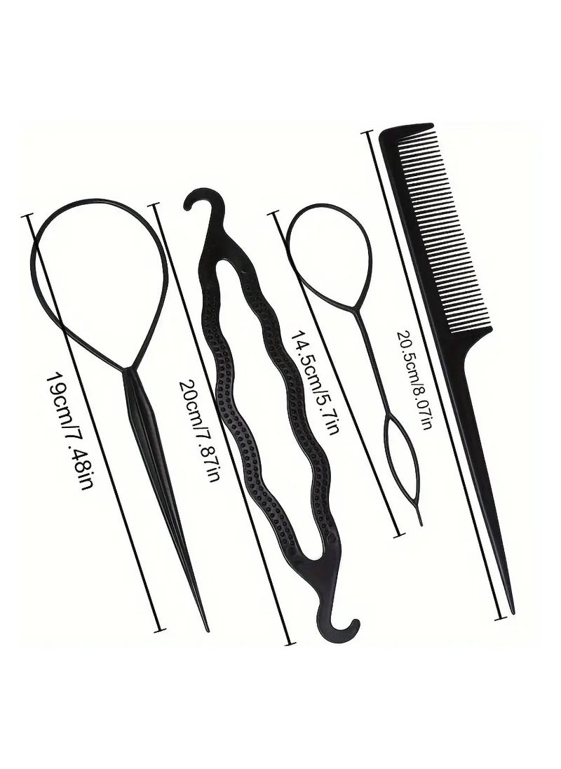Goolsky 6pcs Hair Styling Tool Set, Black Resin Non-Textile Weaving Accessories, Perfect for Party and Holiday Hair Decor, Suitable for Women, Hand Washable or Professional Dry Clean, Ideal for Valentine'S Day, Christmas, Spring Festival  - Image 5