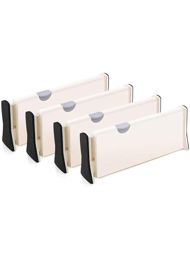 بي دبليو اس جاي فواصل لاستيكية لتقسيم وتظيم الأدراج، فواصل أدراج ذات حواف إسفجية مضادة للخدش وطول قال للتعديل، لأدراج المطخ والملاس وخزاة الملاس والمطخ وغرفة الوم والمكت والحمام م الميكاكوز، 4 قطع - Image 1