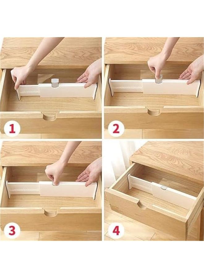 بي دبليو اس جاي فواصل لاستيكية لتقسيم وتظيم الأدراج، فواصل أدراج ذات حواف إسفجية مضادة للخدش وطول قال للتعديل، لأدراج المطخ والملاس وخزاة الملاس والمطخ وغرفة الوم والمكت والحمام م الميكاكوز، 4 قطع - Image 3