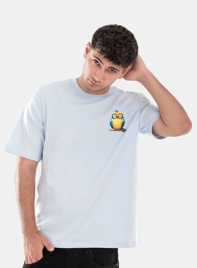 OWL T-shirt 'I have 5 moods' Baby Blue - Image 2
