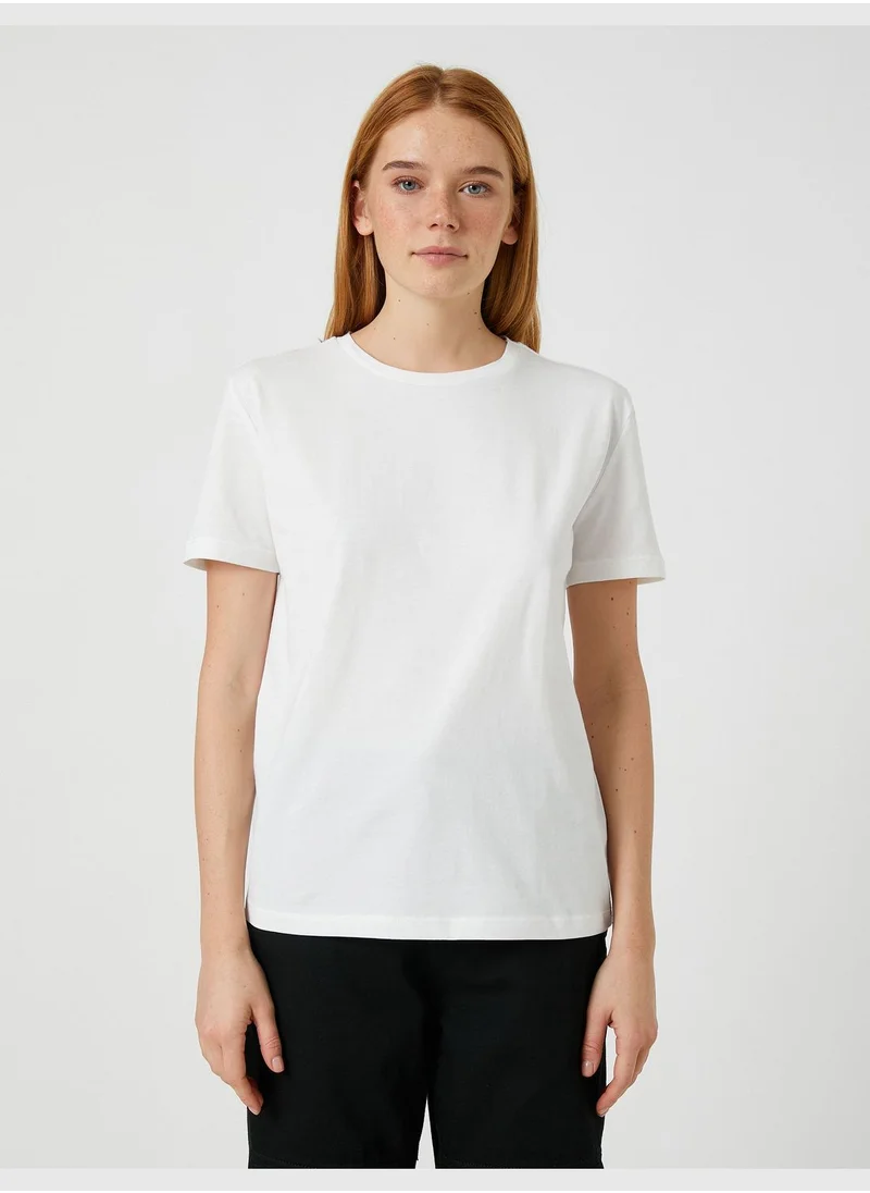 كوتون Crew Neck Short Sleeve Basic T-Shirt