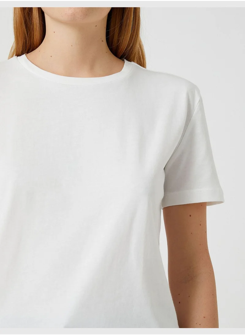 كوتون Crew Neck Short Sleeve Basic T-Shirt