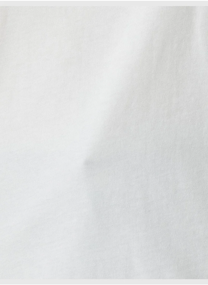 كوتون Crew Neck Short Sleeve Basic T-Shirt