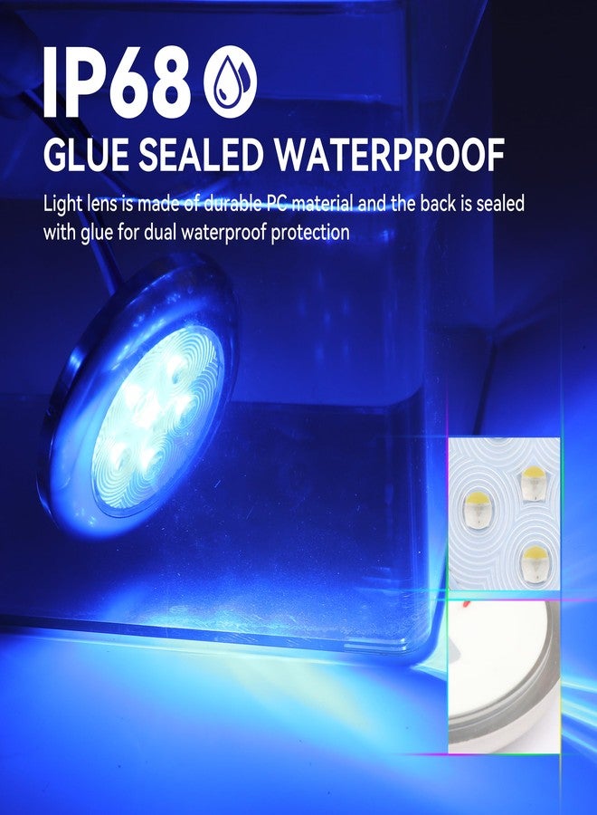 RVZONE مصابيح RVZONE RGBW مقاس 3 بوصات للقوارب، مصابيح LED بحرية مقاومة للماء بمعيار IP68، مصابيح من الفولاذ المقاوم للصدأ، إضاءة داخلية للقارب، إضاءة سطح المقصورة، مناسبة لصيد الأسماك الليلي (عبوة من 4 قطع) - Image 5