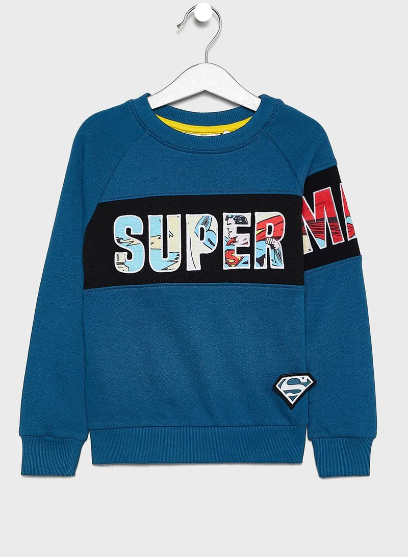 Fabric Flavours Kids Superman Logo Sweatshirt