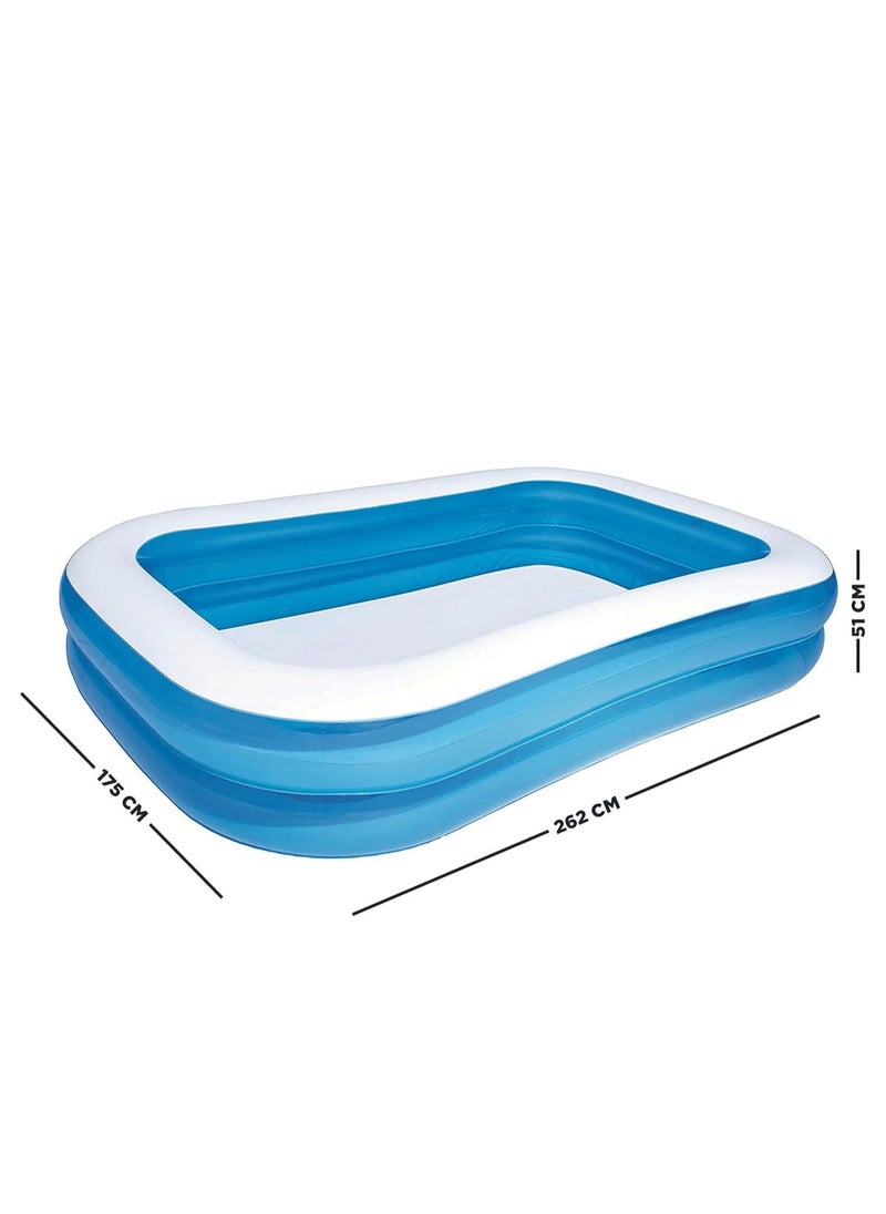 Araone Family Outdoor Inflatable Swimming Pool, 262x175x51cm, Upgrade Valve for Quick Inflation, 982L Capacity, Durable PVC Material, Portable & Easy Storage, Ideal for Backyard Fun  - Image 3