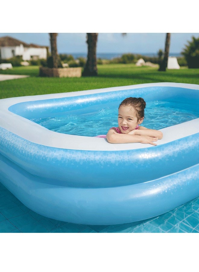 Araone Family Outdoor Inflatable Swimming Pool, 262x175x51cm, Upgrade Valve for Quick Inflation, 982L Capacity, Durable PVC Material, Portable & Easy Storage, Ideal for Backyard Fun  - Image 2