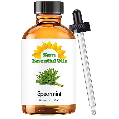 Sun Essential Oils Sun Organic Spearmint Essential Oil 4 Fluid Ounces for Diffuser, Spearmint Aromatherapy and Candles - Image 1