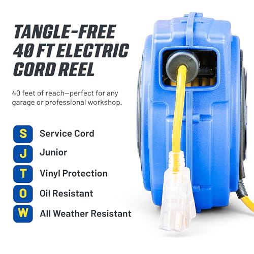 GOODYEAR بكرة سلك كهربائي GOODYEAR طويلة جداً 40 قدم 14AWG 3C SJTOW، موصل ثلاثي، ثقيلة التحمل، توقف ببطء عند أي نقطة - Image 4