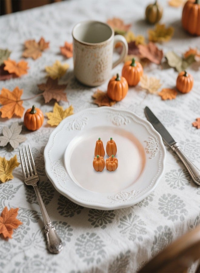 FESTGLOX 100Pcs Mini Pumpkins for Crafts, Resin Small Pumpkin Decor, Decorative Miniature Pumpkin, Fake Tiny Orange Pumpkins for Decorating in Bulk for Vase Filler, Fall, Thanksgiving, Halloween - Image 4