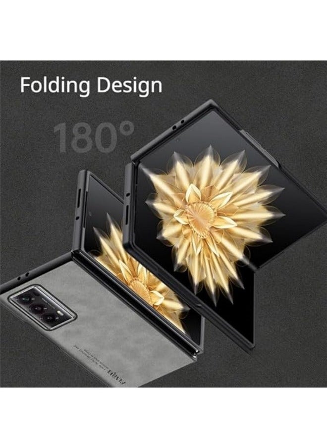 General Compatible with Honor Magic V2 Case Luxury Leather Matte Shockproof Phone Cover for Honor Magic V2 Funda Folding Setting Bumper Coque  - Image 4