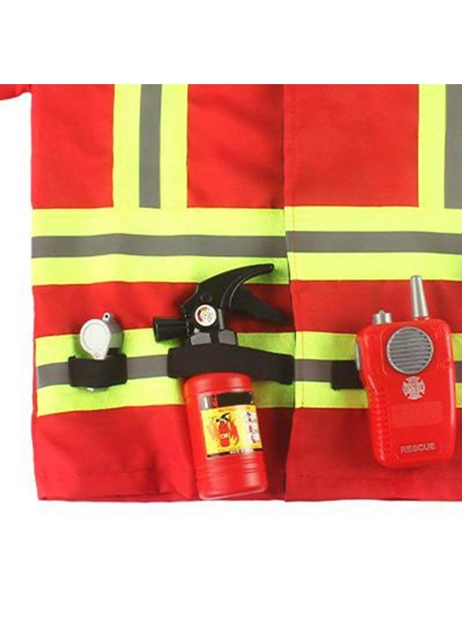 TOY GARDEN Firefighter Costume Set for Kids | Fireman Role Play Outfit with Jacket, Cap, Toy Fire Axe & Accessories | Preschool Boys and Girls Dress-Up Costume Set for Halloween, School Events, and Pretend Play | Costumes, Reenactment & Theater Toys - Image 3