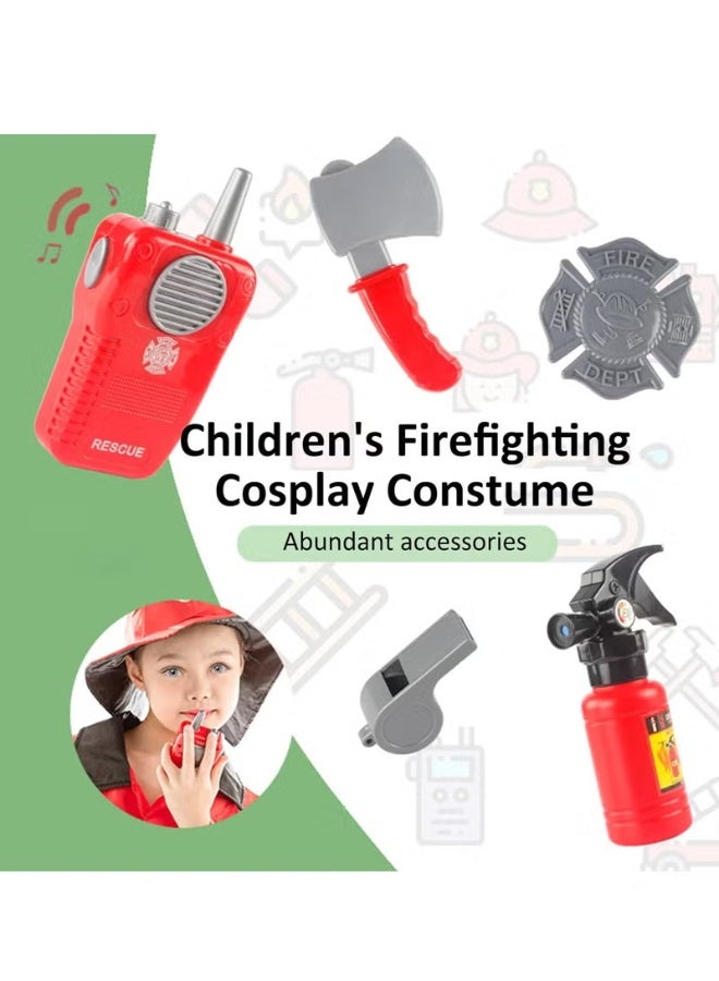 TOY GARDEN Firefighter Costume Set for Kids | Fireman Role Play Outfit with Jacket, Cap, Toy Fire Axe & Accessories | Preschool Boys and Girls Dress-Up Costume Set for Halloween, School Events, and Pretend Play | Costumes, Reenactment & Theater Toys - Image 5