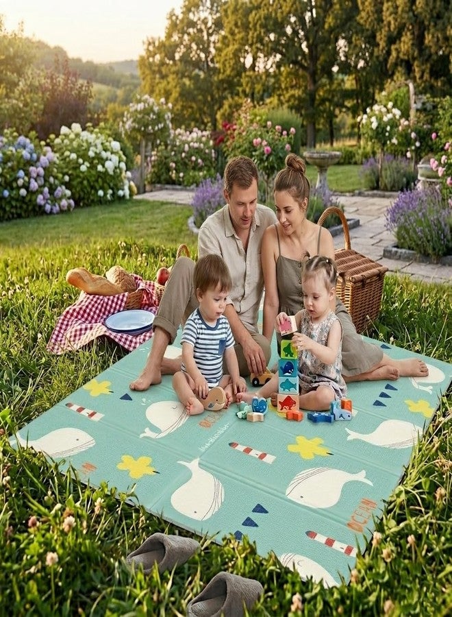 Edtepy Double Sided Waterproof Play Mat for Babies 0 to 2 Years, 8mm Thickness, Baby Mats for Floor, Newborn Learning Floor Rug, Large & Foldable Crawling Carpet, 200x150 CM (Baby MAT-1) - Image 4