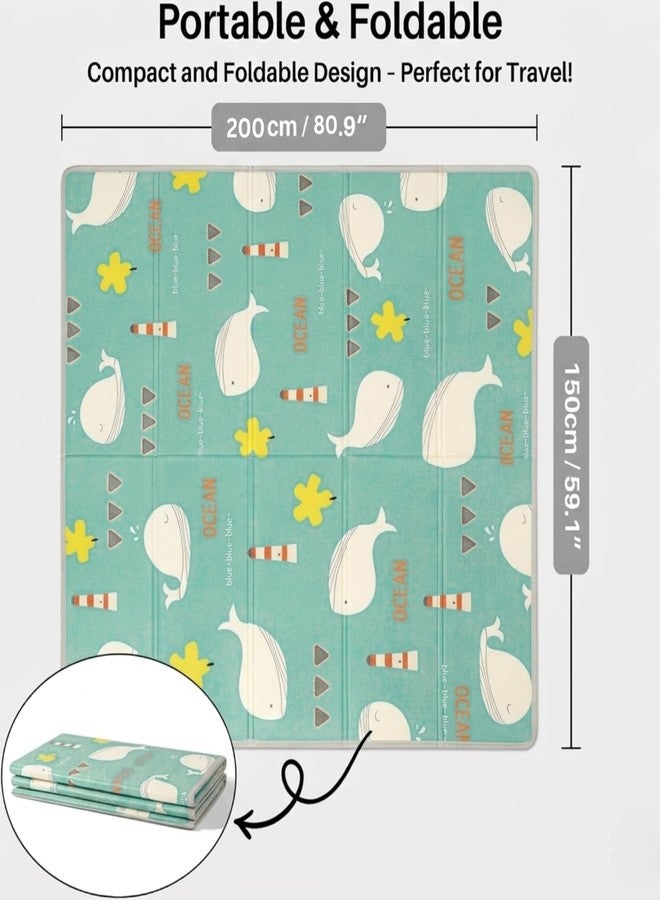 Edtepy Double Sided Waterproof Play Mat for Babies 0 to 2 Years, 8mm Thickness, Baby Mats for Floor, Newborn Learning Floor Rug, Large & Foldable Crawling Carpet, 200x150 CM (Baby MAT-1) - Image 2