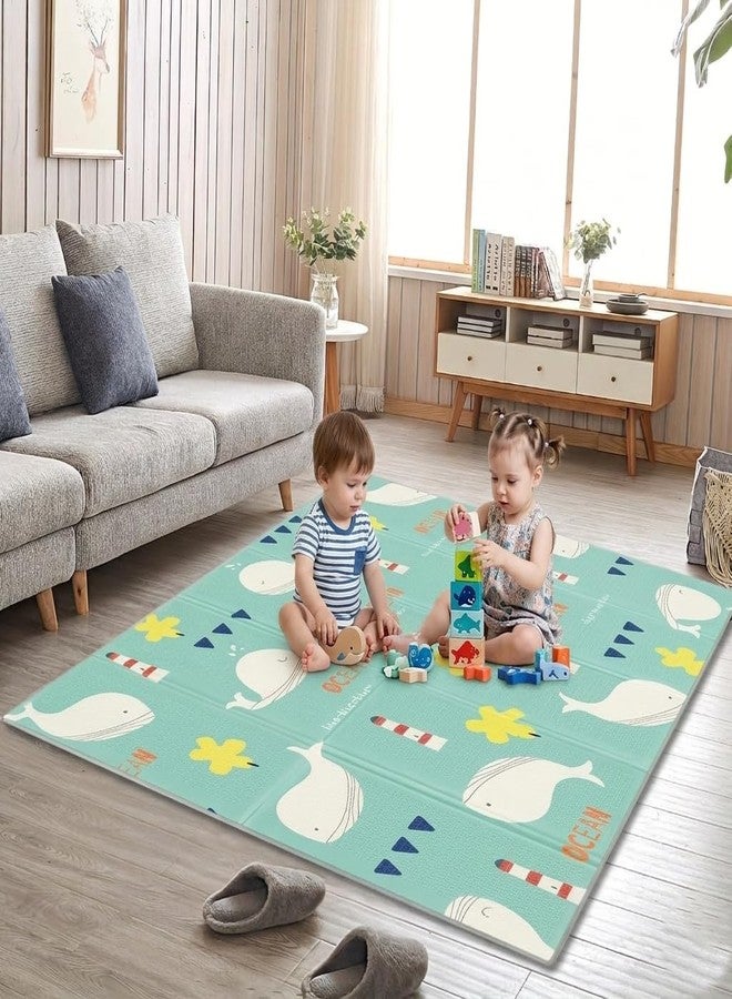 Edtepy Double Sided Waterproof Play Mat for Babies 0 to 2 Years, 8mm Thickness, Baby Mats for Floor, Newborn Learning Floor Rug, Large & Foldable Crawling Carpet, 200x150 CM (Baby MAT-1) - Image 1