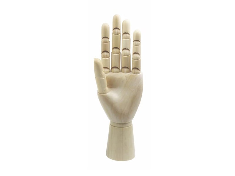 Wood Artist Drawing Manikin Articulated Mannequin with Wooden Flexible Fingers 10 Left Hand 10 inchesLeft Hand
