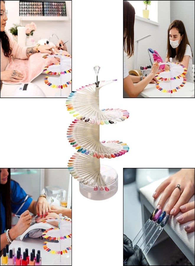 NYSA Milky White False Nail Practice Tips | Nail Art Color Chart Display Stand | False Nail Display Shelf for Gel Polish & Nail Art | Display Board for Salon & Home Use | Pack of 120 Pcs for Beginners & Professionals - Image 3