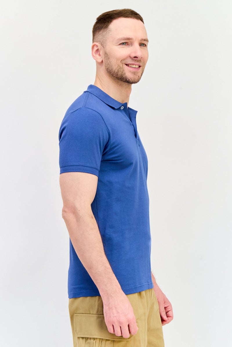 RBX تي شيرت بولو رياضي للرجال بأكمام قصيرة، خارجي، أزرق - Image 2