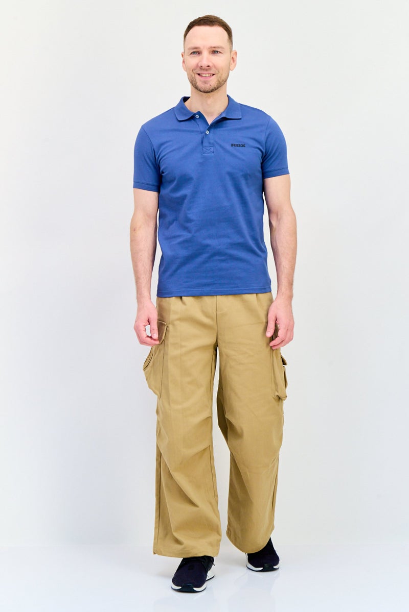 RBX تي شيرت بولو رياضي للرجال بأكمام قصيرة، خارجي، أزرق - Image 4