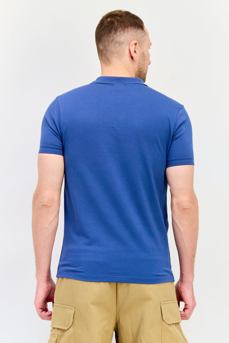 RBX تي شيرت بولو رياضي للرجال بأكمام قصيرة، خارجي، أزرق - Image 3