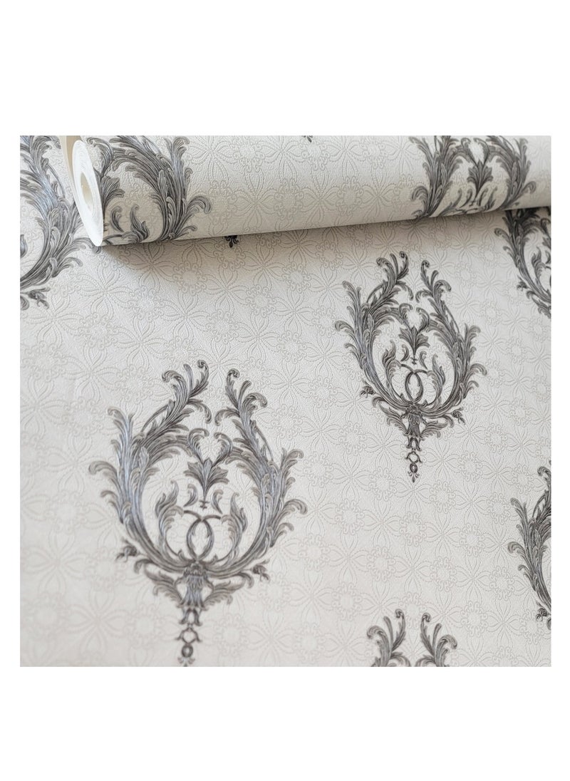 MAF Wallpaper MAF Wallpaper BR7177 Classic Vintage Design Wallpaper, Non-Woven Wallpaper for living room, bedroom, Hotels, Restaurants, Spa Room..& more - Grey  - Image 1