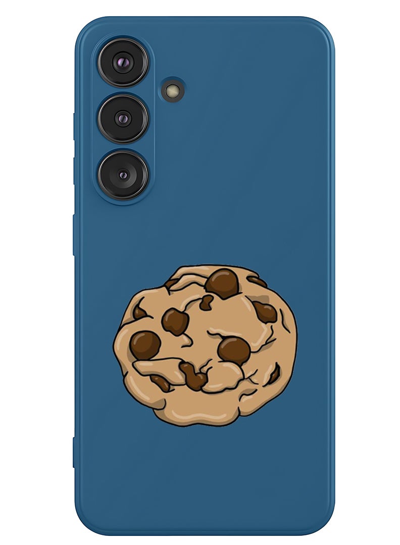 Theodor Protective Slim Fit Case Liquid Silicone Cover with Full Body Protection Anti-Scratch Shockproof Case For Samsung Galaxy S25 (Blue) - Cookie - Image 1