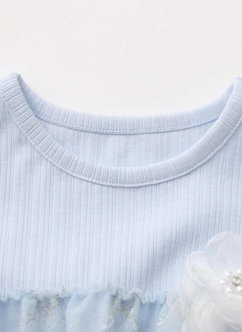 Balabala sky blue Baby Girls Knitted one-piece dress for Women | Best Price UAE