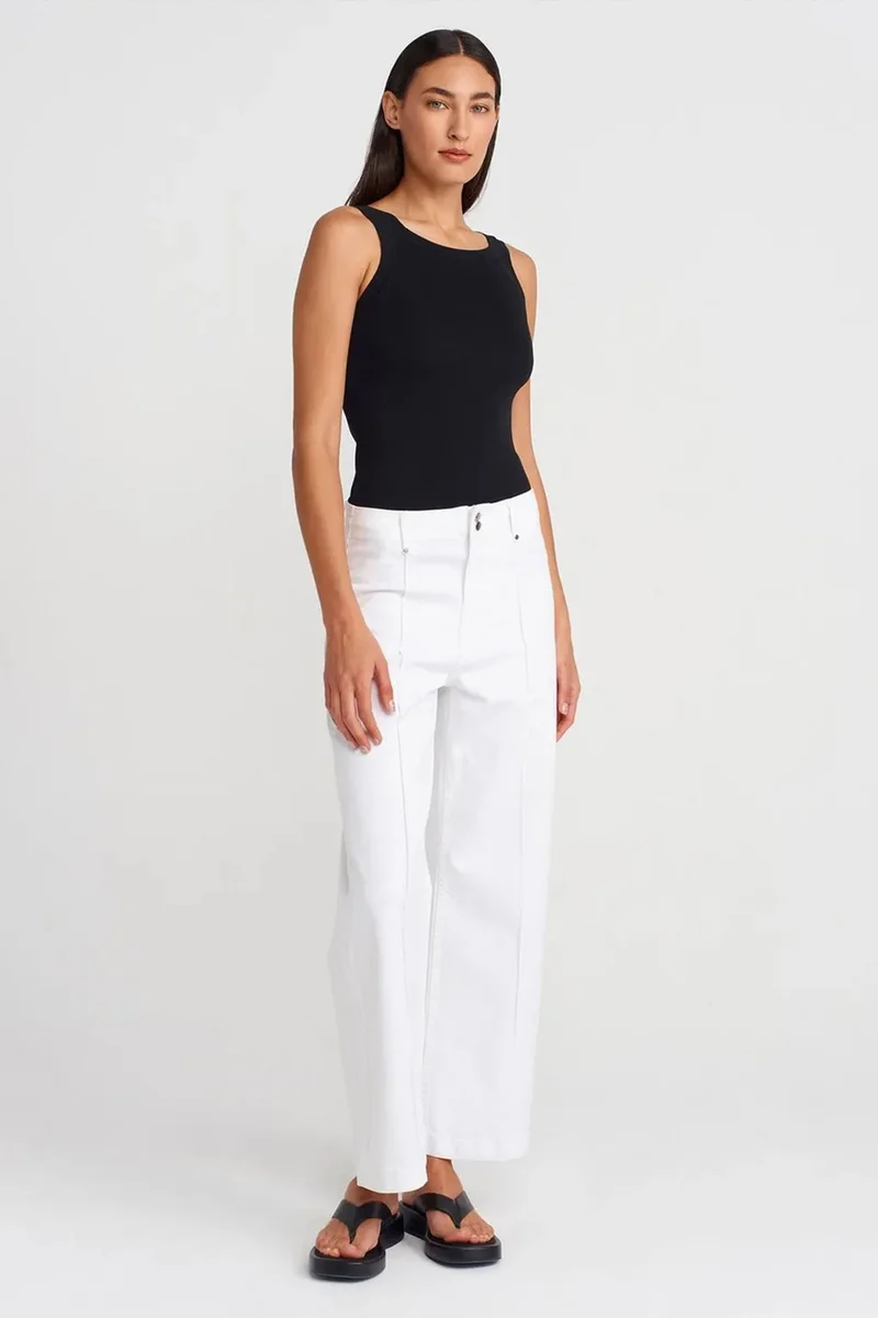 Dilvin Black DILVIN Sleeveless Ribbed Square-neck Blouse for Women | Best Price UAE