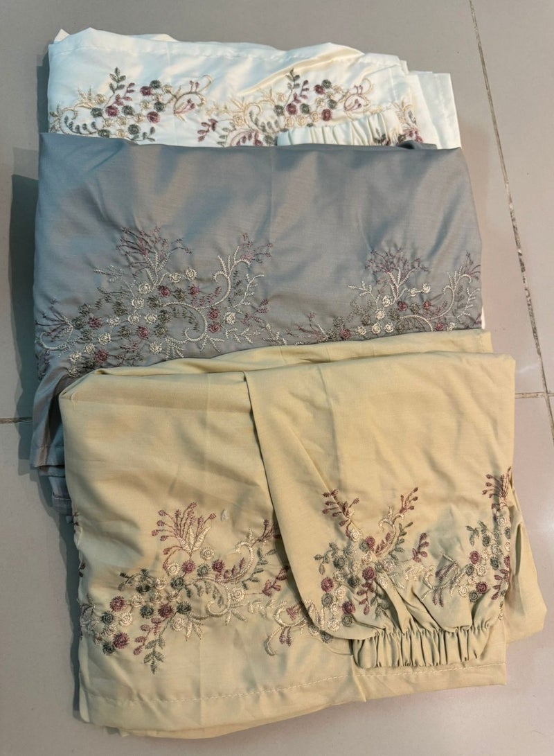 3 Extra Soft and Comfortable Cotton Prayer Sheets Embroidered Includes Scarf Full Body Coverage One Size Wide Fits All Body Types