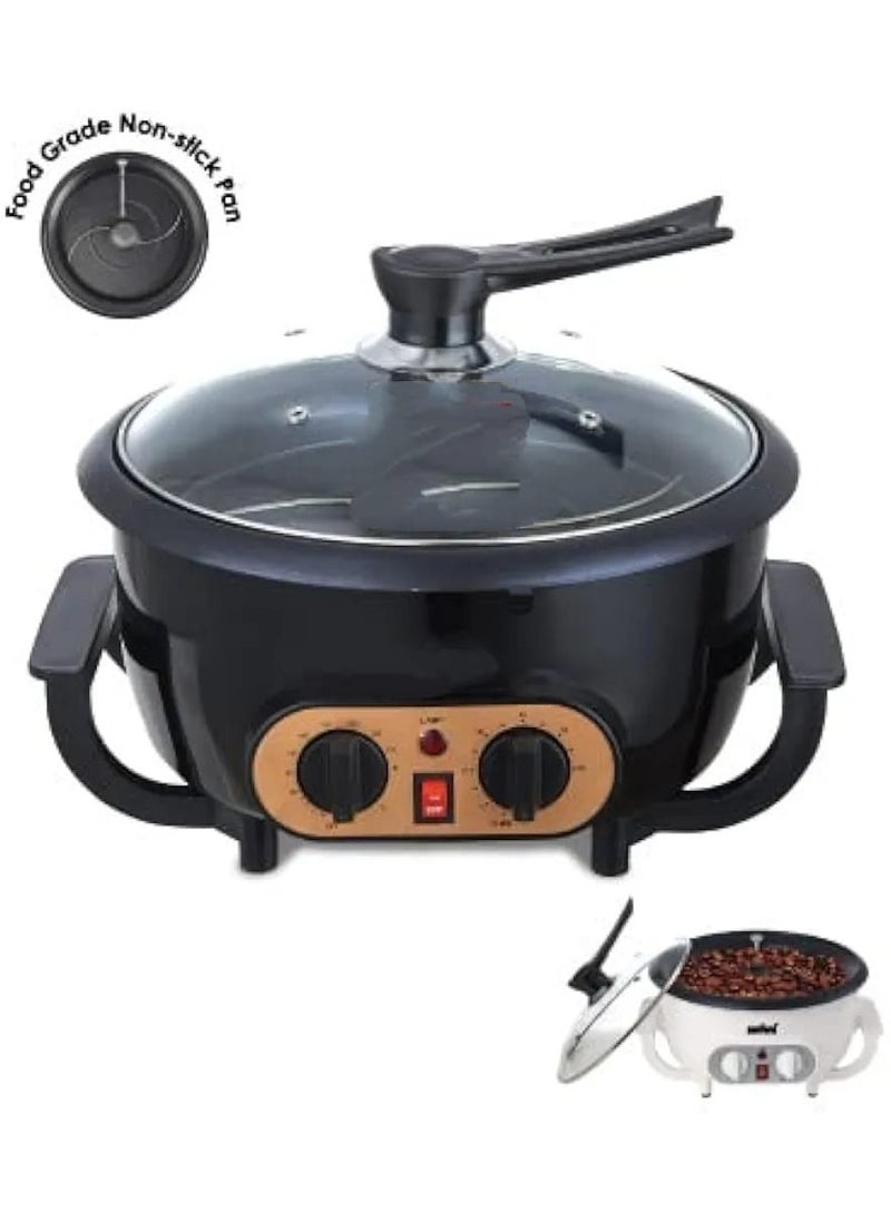 Generic Coffee Roaster Electric Coffee Bean Roaster Machine Black, Coffee Roaster Stainless Steel with Thermostat Timer 800W  - Image 3