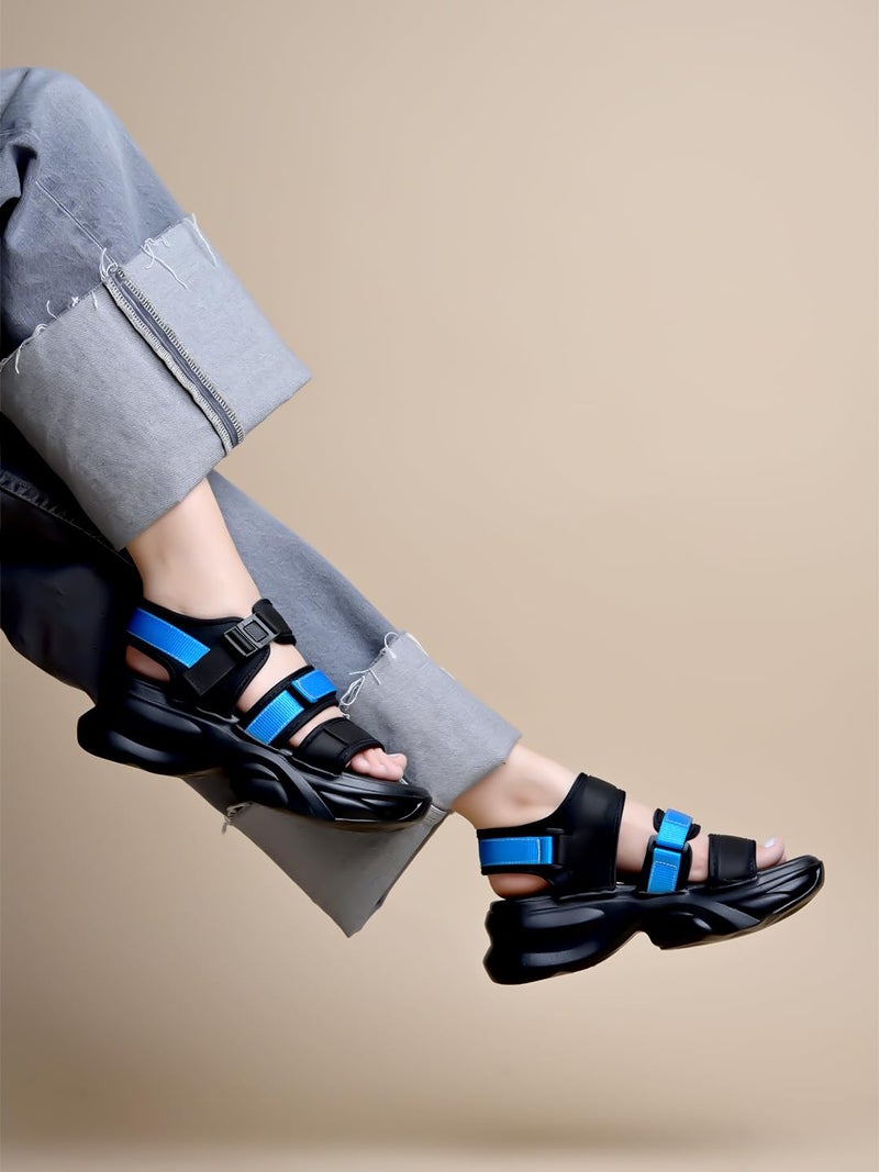 Shoetopia Sporty Sandals for Women & Girls|Cushioned Footbed |Flexible |Casual, Sports, Gym, Everyday, College Wear - Image 2