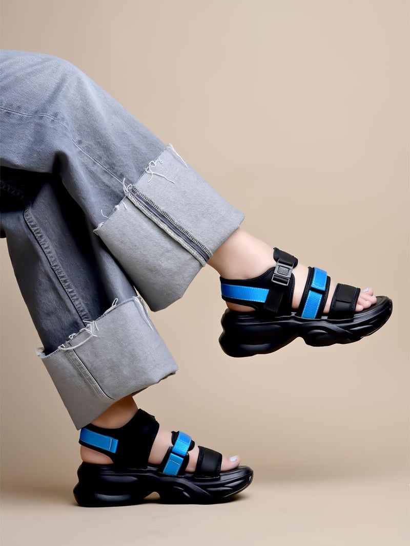 Shoetopia Sporty Sandals for Women & Girls|Cushioned Footbed |Flexible |Casual, Sports, Gym, Everyday, College Wear - Image 4