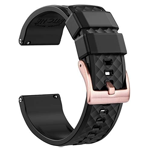 Ritche Christmas Gift 22mm Silicone Watch Band Compatible with Samsung Galaxy Watch 3 45mm Gear S3 Classic Quick Release Rubber Watch Bands for Men Women White Elephant Gifts Stocking Stuffers for Men