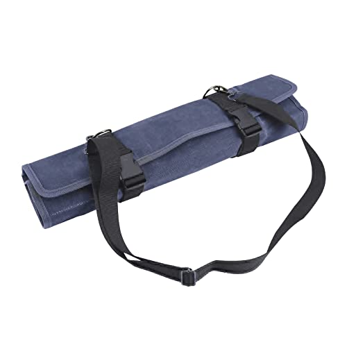 Hersent Chef’s Knife Roll Bag,Waxed Canvas Knife Cultery Carrier,Portable Chef Knife Cases,Knife Pouch Holders With 10 Slots Plus 1 Zipper Pockets Can Hold Home Kitchen Knife Tools Up To 18.8” - Image 5